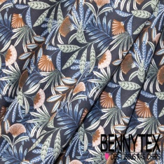 Toile lorraine impression fleur de ginko cachemire ton aubergine