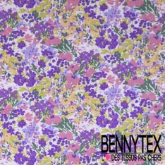 Toile lorraine impression fleur de ginko cachemire ton marine