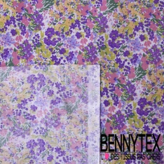 Toile lorraine impression fleur de ginko cachemire ton marine