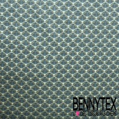 Coton enduit imprimé doucet bleu brillant
