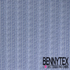 Crêpe viscose polyester zébrure stylisée camaïeu de bleu