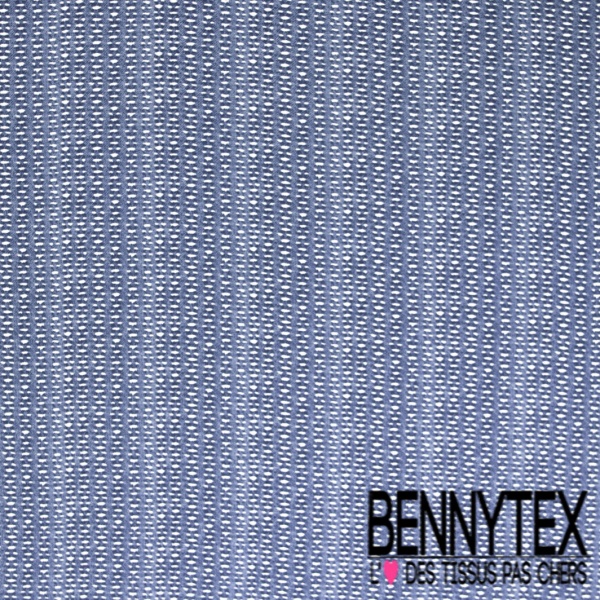 Crêpe viscose polyester zébrure stylisée camaïeu de bleu