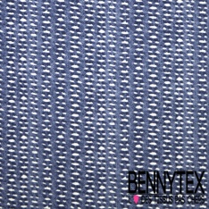 Crêpe viscose polyester zébrure stylisée camaïeu de bleu