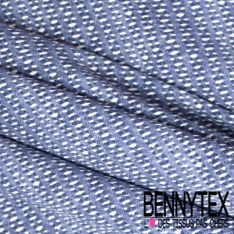 Crêpe viscose polyester zébrure stylisée camaïeu de bleu