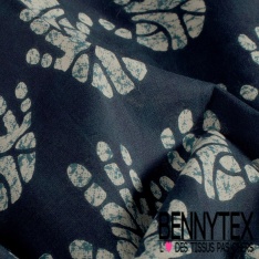 Coton batik imprimé cachemire orange corail fond chocolat