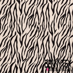 Satin coton élasthanne imprimé floral tropical fond violine pastel oeko tex