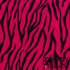 Satin coton élasthanne imprimé zèbre noir fond blanc cassé oeko tex