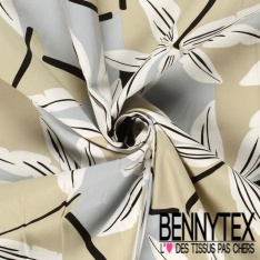 Satin coton élasthanne imprimé zèbre noir fond rose grenadine oeko tex