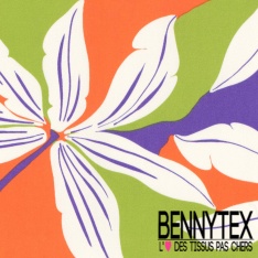 Satin coton élasthanne imprimé grande fleur tropicale fond sable mouillé oeko tex