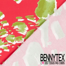 Satin coton élasthanne imprimé abstrait graphique fond bleu électrique oeko tex