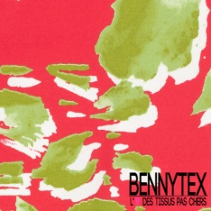 Satin coton élasthanne imprimé abstrait graphique fond bleu électrique oeko tex