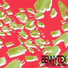 Satin coton élasthanne imprimé abstrait graphique fond bleu électrique oeko tex