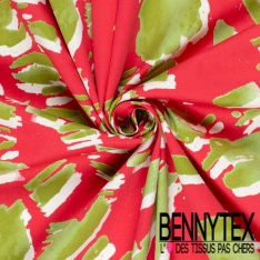 Satin coton élasthanne imprimé abstrait graphique fond bleu électrique oeko tex