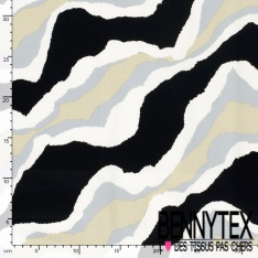 Satin coton élasthanne imprimé abstrait graphique fond rouge corail oeko tex