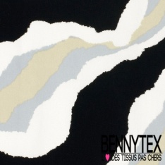 Satin coton élasthanne imprimé abstrait graphique fond rouge corail oeko tex