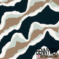 Satin coton élasthanne imprimé abstrait graphique noir blanc gris beige oeko tex