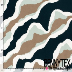 Satin coton élasthanne imprimé abstrait graphique noir blanc gris beige oeko tex
