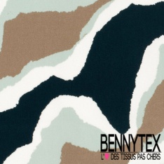 Satin coton élasthanne imprimé abstrait graphique noir blanc gris beige oeko tex