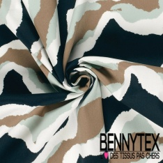 Satin coton élasthanne imprimé abstrait graphique noir blanc gris beige oeko tex