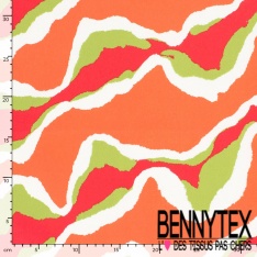 Satin coton élasthanne imprimé abstrait graphique noir blanc amande taupe oeko tex