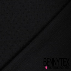Coton double gaze plumetis marine oeko tex