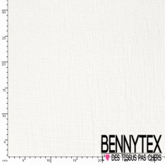 Coton double gaze plumetis blanc optique oeko tex
