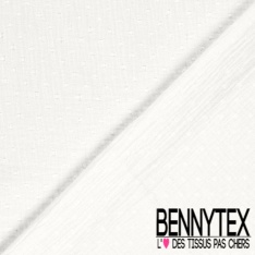 Coton double gaze plumetis blanc optique oeko tex