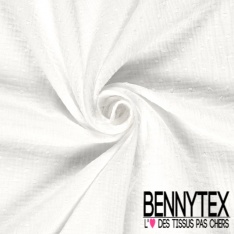 Coton double gaze plumetis blanc optique oeko tex
