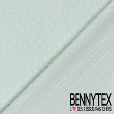 Coton double gaze plumetis vanille oeko tex