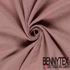 Coton double gaze plumetis vieux rose oeko tex