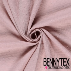 Coton double gaze plumetis rose crayeux oeko tex