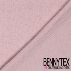 Coton double gaze plumetis rose crayeux oeko tex