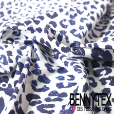 Voile de coton imprimé grande fleur picturale ton mauve violet prune fond rose