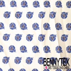 Gabardine de coton élasthanne imprimé grand coût de pinceau noir fond beige pastel