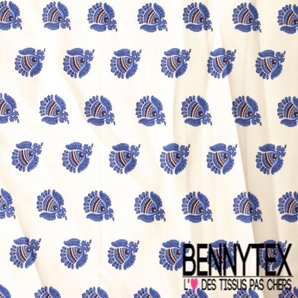 Gabardine de coton élasthanne imprimé grand coût de pinceau noir fond beige pastel