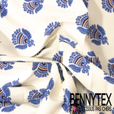 Gabardine de coton élasthanne imprimé grand coût de pinceau noir fond beige pastel