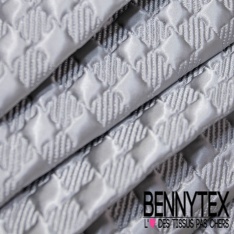 Matelassé simple face satin noir natté