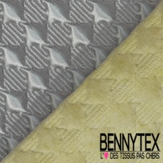 Matelassé simple face satin noir natté