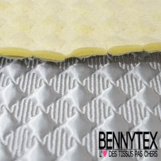 Matelassé simple face satin noir natté