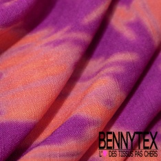 Fibranne viscose effet lin imprimé géométrique amérindien fond blanc discret