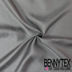 Twill de soie uni bleu nuit