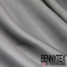 Twill de soie uni bleu nuit