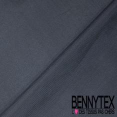 Pongé organza de soie uni anthracite charbon