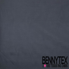 Pongé organza de soie uni anthracite charbon