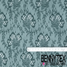 Dentelle polyamide fixe floral crème de banane