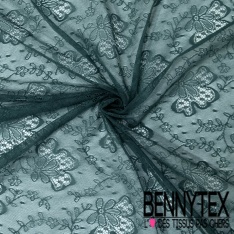 Dentelle polyamide fixe floral crème de banane