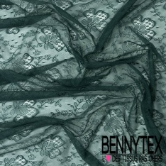 Dentelle polyamide fixe floral crème de banane