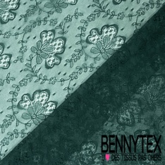 Dentelle polyamide fixe floral crème de banane