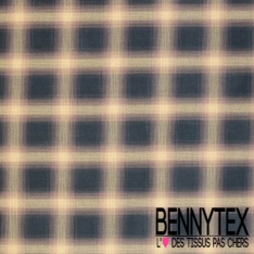 Coton fin tissé teint imprimé carreau fondu orange vif rose crème chocolat