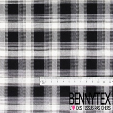 Coton fin tissé teint froissé imprimé mini carreau marine ocre blanc optique